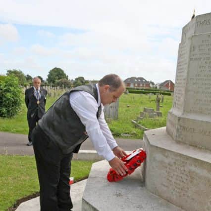 DM16127842a.jpg 'The Day Sussex Died' 100th anniversary; Portfield Cemetery; Chichester. Chris Ainsworth. Photo by Derek Martin SUS-160630-203757008