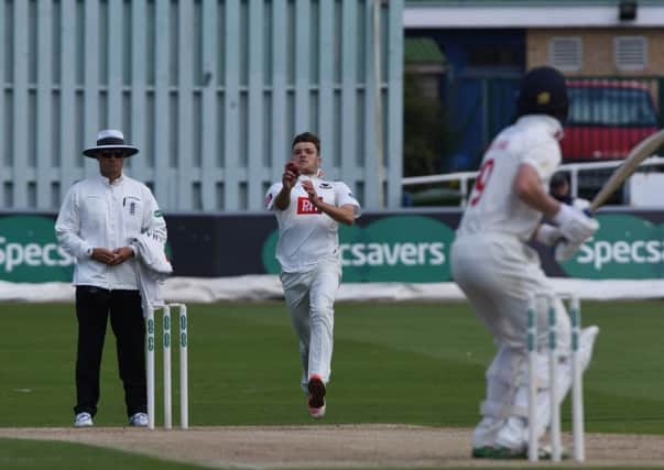 Stuart Whittingham bowling. Sussex v Glamorgan at Hove. Picture by Phil Westlake