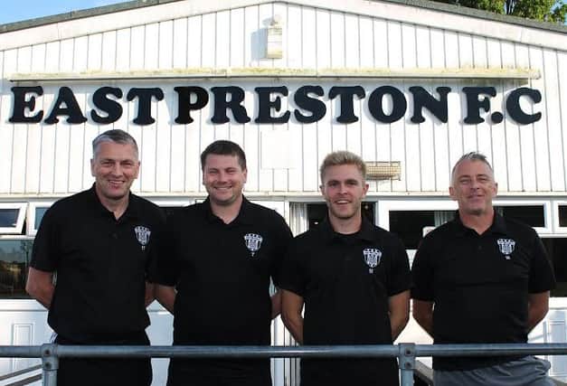 East Preston Football Club boss Bob Paine (far left) is looking forward to their first pre-season friendly with Littlehampton on Saturday