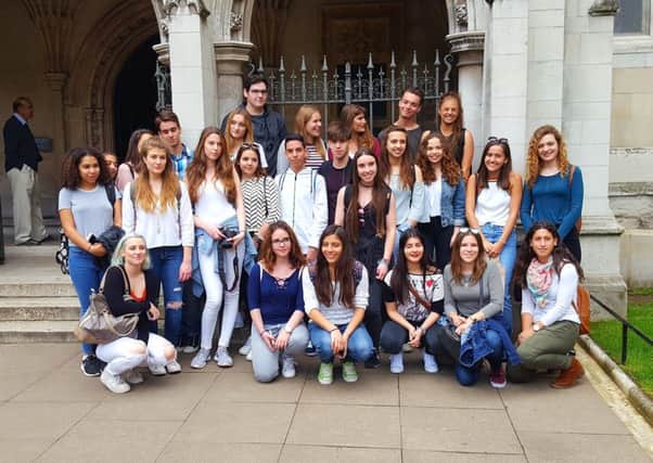 Students and staff on their trip to London