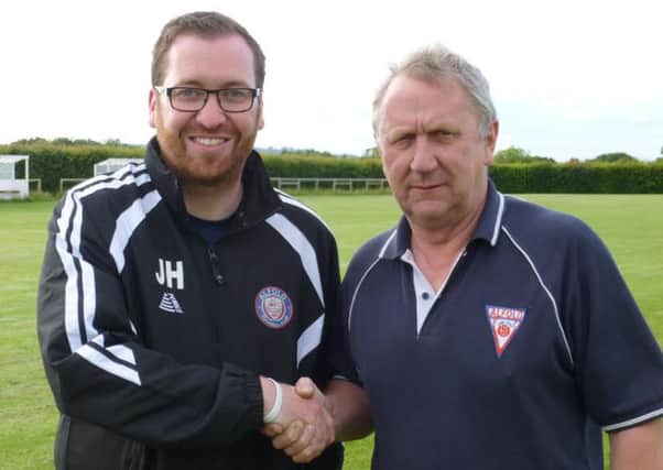 Alfold manager Jody Healy and chairman Colin Chaplin