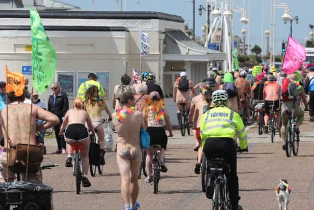 The Worthing Naked Bike Ride took place on Saturday, July 2. Picture: Eddie Mitchell