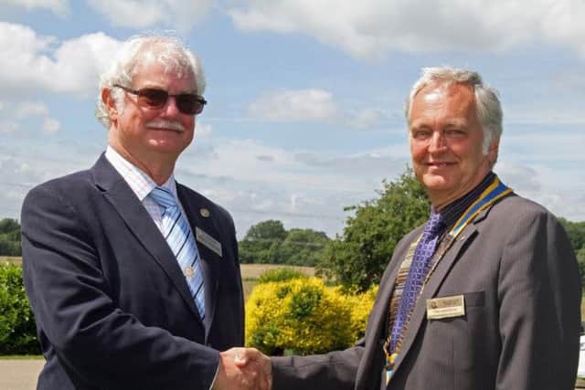Michael Hodge gave way to Tim Harrison as President of Battle Rotary Club SUS-160507-084201001
