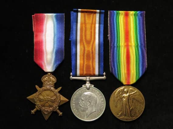 Medals awarded to Private Herbert Lelliott who died on the first day of the battle of the Somme SUS-160507-104243001