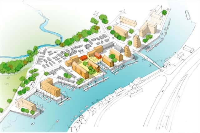 A new vision for major redevelopment of Littlehampton could prevent homes and businesses being condemned to a watery grave, a businessman believes. Consultants have revisited long-discussed plans for the west bank, which could include hundreds of homes, crucial flood defences and new commercial space at the marina and shipyard. 
The latest vision, prepared by architects BACA and consultants GL Hearn, has received the backing of Robert Boyce, of Osborne of Arun.