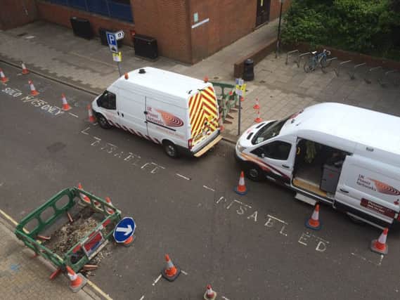 Crews from Uk Power Networks are currently doing maintenance work on the power cable. Picture: Sam Woodman