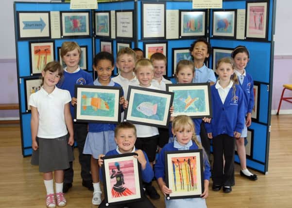 Durrington Infant Schools pop-up art exhibition by pupils in years one and two. Pictures: Derek Martin DM16129659a
