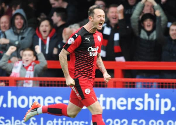 Crawley Town V Luton Town - Rhys Murphy celebrates his equaliser (Pic by Jon Rigby) SUS-151017-180808008