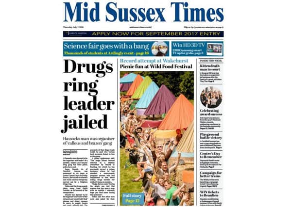 Mid Sussex Times, front page.