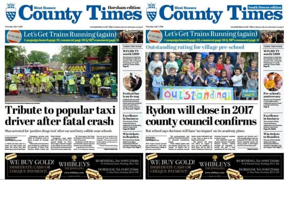 Front pages of the County Times (Thursday July 7 editions).