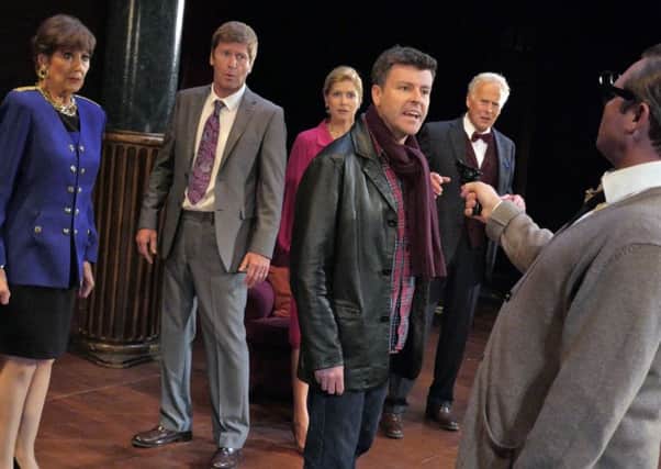 Ben Nealon (in the leather jacket) stars in Rehearsal For Murder