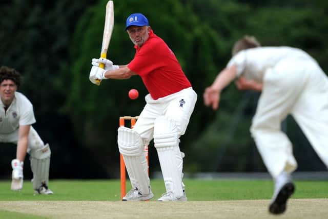 West Chiltington CC Cricket Week. Chris Adams's Invtation XI (batting) v West Chiltington. Neil Lenham batting. Steve Robards .SR1620230 SUS-160807-191342001