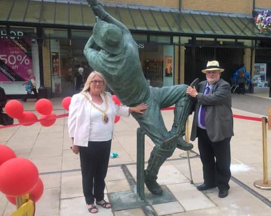 The Spirit of Cricket statue was reinstated at Priory Meadow. Photo by Sid Saunders. SUS-161107-152942001