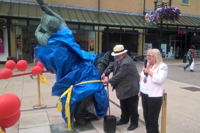 The Spirit of Cricket statue was reinstated at Priory Meadow. Photo by Sid Saunders. SUS-161107-153232001