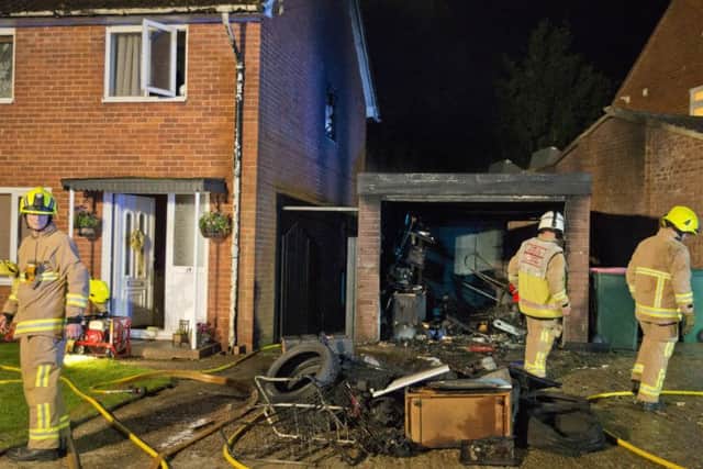 West Sussex Fire and Rescue Service was called to put out a fire in Denchers Plat, Crawley. Picture: Eddie Howland