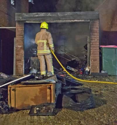 West Sussex Fire and Rescue Service was called to put out a fire in Denchers Plat, Crawley. Picture: Eddie Howland