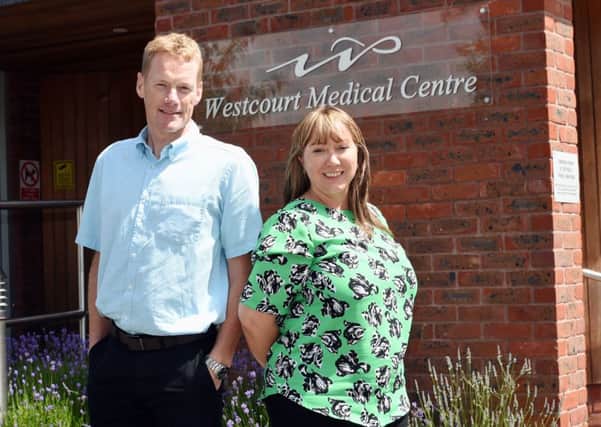 Westcourt Surgery has been awarded an outstanding inspection from the Care Quality Commission in Coastal West Sussex CCG. Pictured are staff members Dr Glyn Williams( Senior Partner) and Clair Fallows ( Practice Manager).  Rustington, West Sussex.   Picture: Liz Pearce 11/07/2016  LP1600067 SUS-161107-172206008
