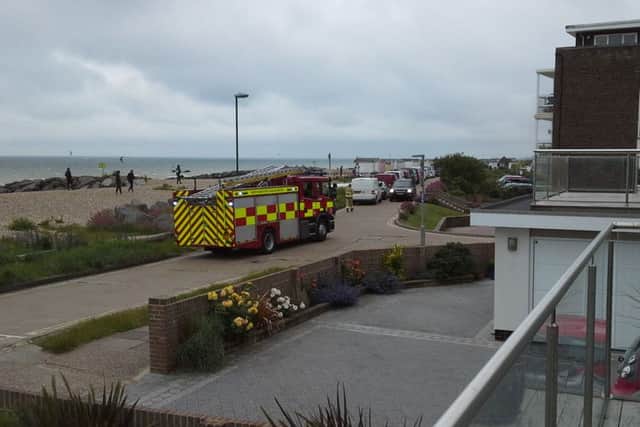 Brian Marsh took photos of the fire engine that was unable to get to a beach hut fire due to vehicles that were illegally parked on West Beach Road