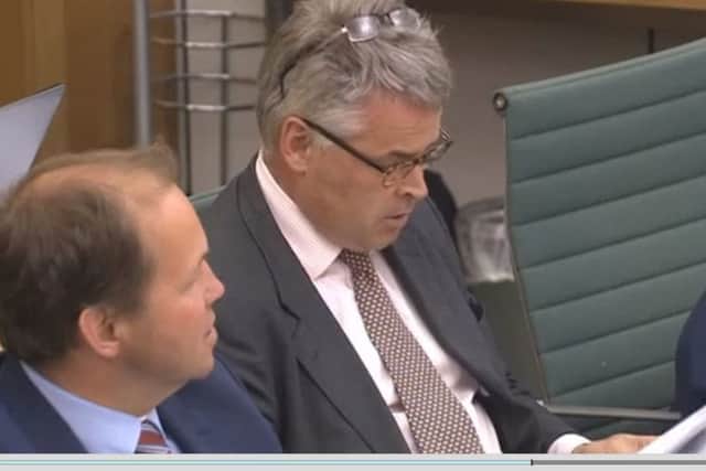 Tim Loughton at Home Affair Select Committee meeting which questioned Labour leader Jeremy Corbyn on anti-Semitism (photo from parliament.tv). SUS-161207-125659001