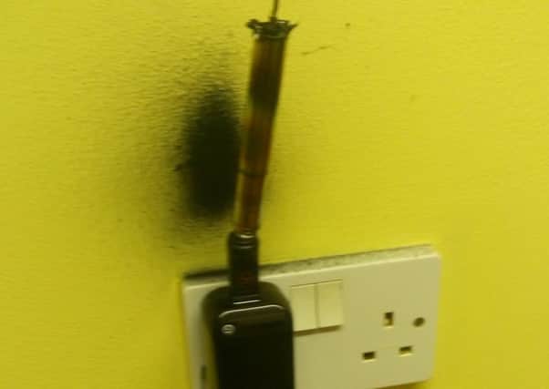 The e-cigarette exploded after being left charging overnight