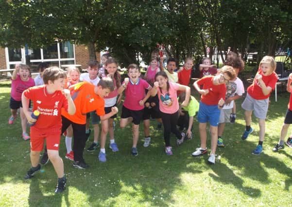 Children from St Peter's Catholic Primary School in Shoreham took part in a Race for Life event