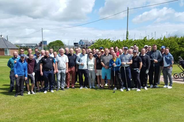 Nearly 50 golfers gathered before tee-off at Littlehampton Golf Club.