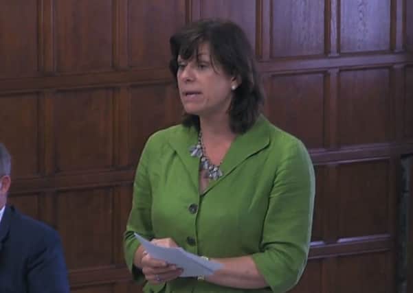 Rail minister Claire Perry during a Westminster Hall debate on the performance of Govia Thameslink Railway (photo from parliament.tv) SUS-160714-112551001