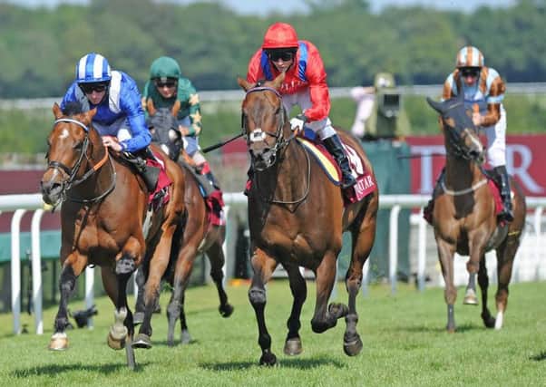 Muthmir beats Take Cover in last year's Qatar King George / Picture by Malcolm Wells