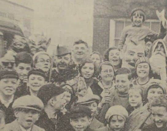 Evacuees being visited by their families in Billingshurst in January 1940
