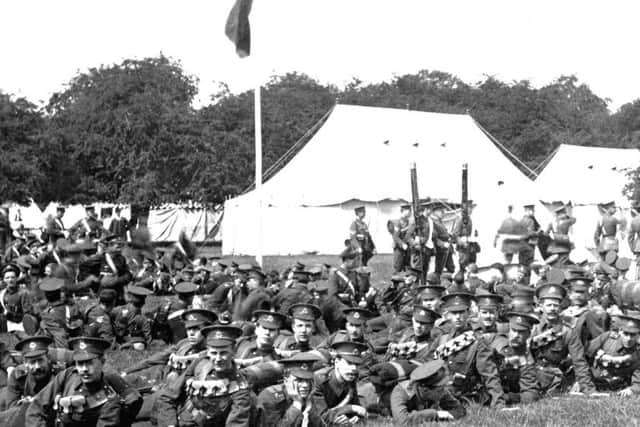 Soldiers in Arundel Park, 1909