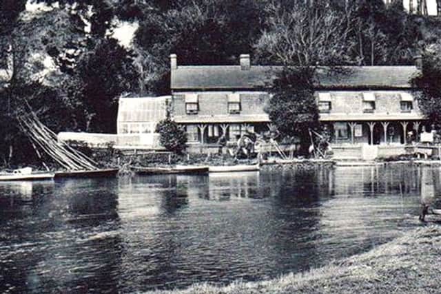 The Black Rabbit Inn along Mill Road, with the old chalk pit behind and to the left