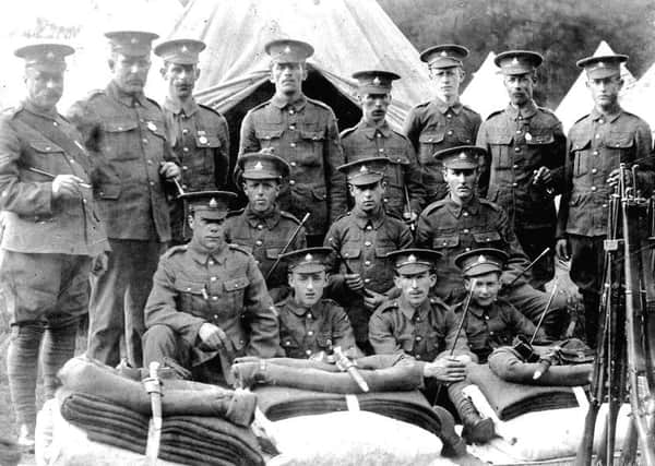 The Royal Sussex Regiment in Arundel Park, 1909