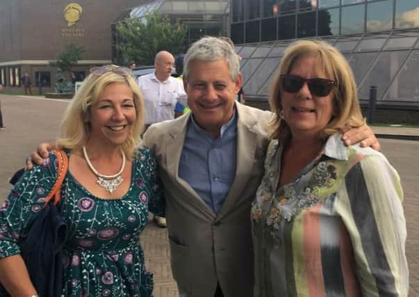 Sue Long (pictured right) with Sir Cameron Mackintosh and her friend Maria James.
