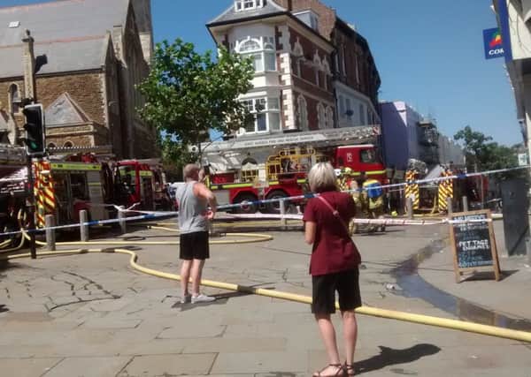 The scene in central St Leonards this afternoon. Picture by Paul Ashton