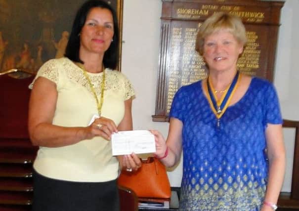 The rotary club has donated a cheque for Â£700 to the children's hopsice.