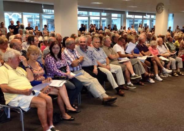 Hundreds turned out for the meeting at Worthing College