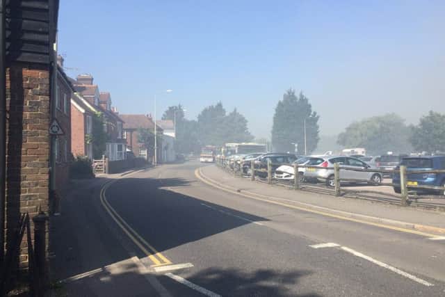 Smoke covering The Salts car park. Photo by Amber Vellacott