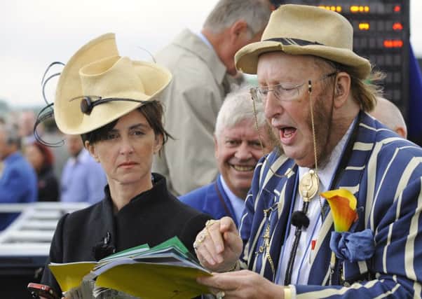 Tanya Stevenson at a previous Glorious with her old C4 colleague John McCririck / Picture by Malcolm Wells