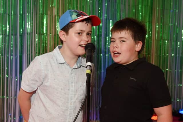 Talent show singers (left to right) Matthew Lightbody (10) and Angus Nichols (10). Picture: Liz Pearce