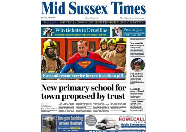 Mid Sussex Times front page 21/07/16