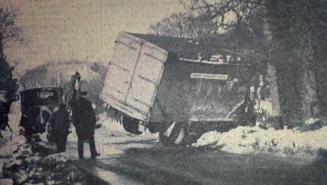 Crash in the snow at Fox Hill 1963