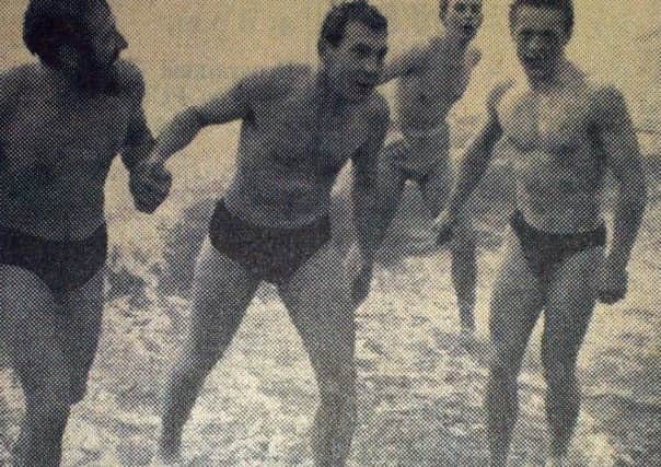Cyclists headed to the coast to take a freezing cold dip at Christmas 1962