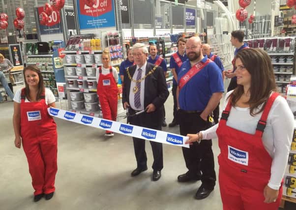 Chichester mayor Peter Budge opened the new Wickes store