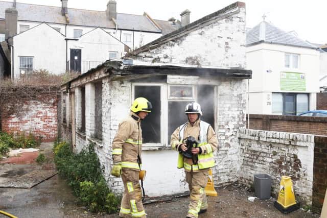 The building was 60 per cent damaged by fire. Photos by Eddie Mitchell