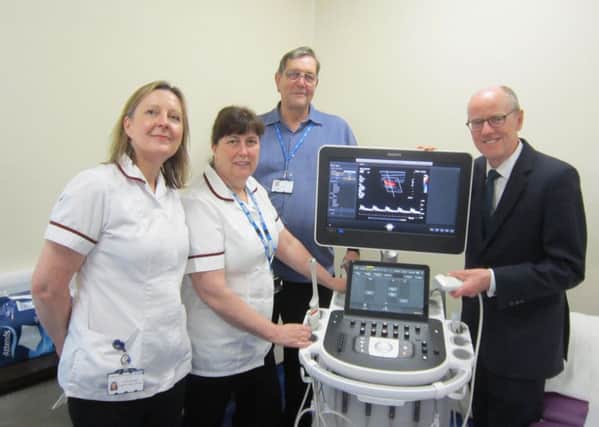 Pictured (from L to R) Kim Harding, diagnostic imaging manager, Susan Halson-Brown, programme director, Brian Knight, chairman of the Friends of the Bognor Regis War Memorial Hospital, and Nick Gibb, MP for Bognor Regis and Littlehampton.