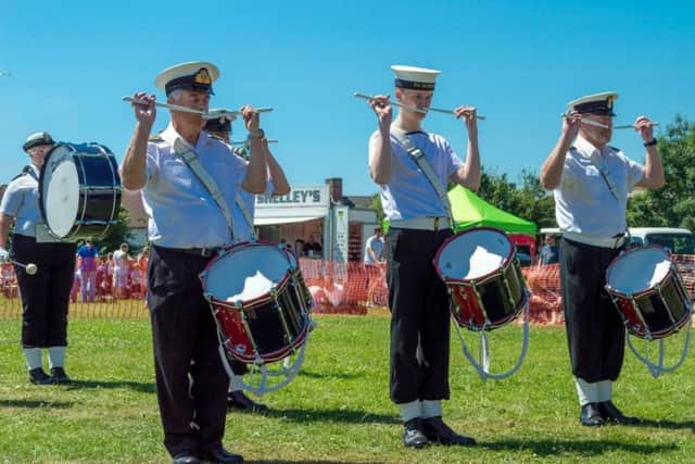 The Sea Cadets band performing