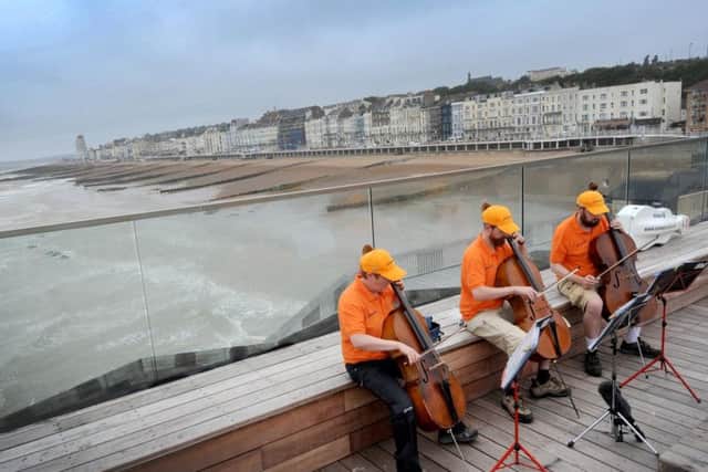 Extreme Cellists on Hastings Pier