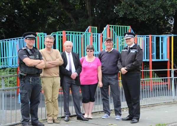 Sgt Andy Lancaster, Cllrs Chowney and Turner, Andrea Dobson, George Benham and Giles York