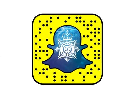 Members of the public can add Sussex Police on Snapchat by taking a photo of this 'Snapcode' Credit: Sussex Police