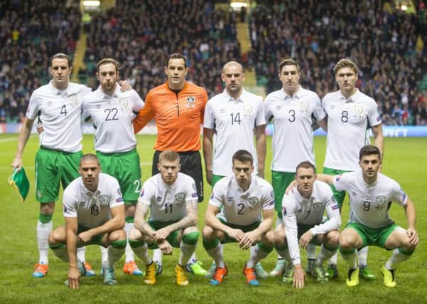 David Forde, back row third from left, lines up for Republic of Ireland ahead of their Euro 2016 qualifier with Scotland